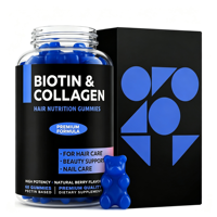 Gummies multi-collagène avec biotine et vitamine C - Complément pour la peau, les cheveux et les ongles pour femmes, usage adulte, support OEM