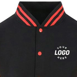 OEM High Street <b>Baseball</b> <b>Jacket</b> <b>Men</b> High Quality Stand Collar Leather Sleeves Front Buttons Varsity Winter Breathable Eco-Friend - Product Image 3