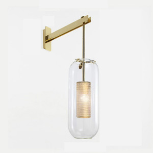 Moderno de pared de vidrio lámpara de latón de oro moderno led luz de pared accesorios para la decoración del hogar - Product Image 5