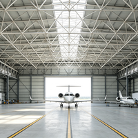 Hangar d'avion et atelier en structure spatio-framboisière en acier léger et acier au carbone SAFS - Vente chaude