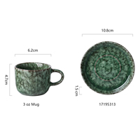 Gobelets à latte en céramique à imprimé léopard de style rétro délicat petites tasses à café de grande valeur avec soucoupes Design de personnalité