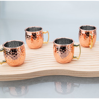 Mug Moscow Mule en acier inoxydable martelé or rose 304 18/8 de 550 ml, très vendu, avec couvercle, isolation thermique écologique 6-12 heures