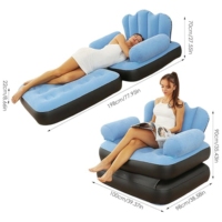 Canapé gonflable pliable, chaise gonflable floquée, matelas pneumatique souple pour salon