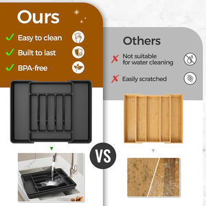 Organizador de Utensilios de <span class=keywords><strong>Cocina</strong></span> Expandible, Bandeja Ajustable para <span class=keywords><strong>Cubiertos</strong></span> y Vajilla - Product Image 4
