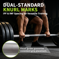 Barre d'haltères HUISHENG 2000LB 20kg, longueur 2200mm, diamètre de la tige 28mm, barre de musculation professionnelle pour la musculation en salle de sport
