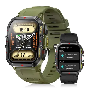 Smart Watch da uomo 2023 Outdoor V21 Impermeabile montre intelligente BT Call 1,96 pollici 100 modalità sportive