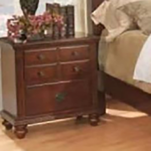 Ensemble de chambre à coucher 5 pièces avec lit à panneaux, commode et miroir en noyer foncé - Product Image 2