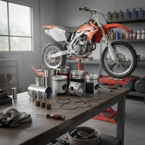 อะไหล่มอเตอร์ไซค์ใหม่สำหรับ XR250 แหวนลูกสูบอลูมิเนียมอัลลอยและวาล์ว - Product Image 3