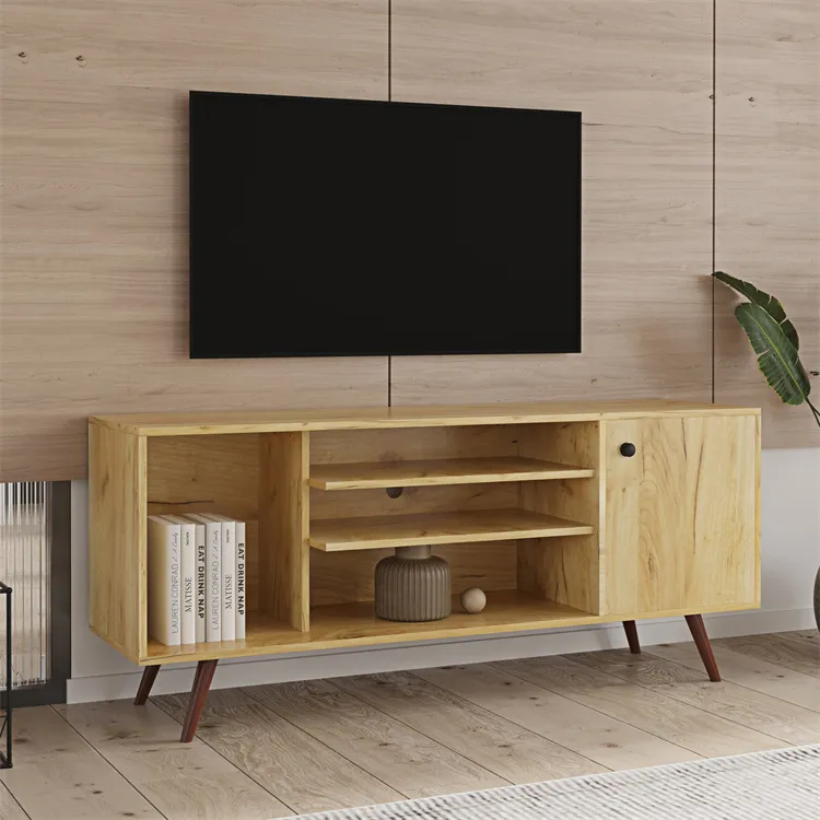 Tavolo nuovo modello di lusso Led Tv Stand Tv moderno legno bianco soggiorno mobili colore legno o colore puro legno