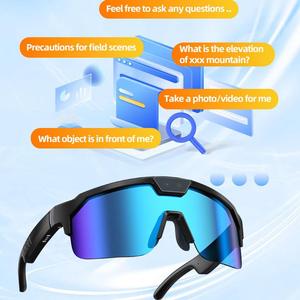 Gafas Inteligentes con IA y Cámara, Grabación HD 1080P, Reconocimiento de <span class=keywords><strong>Imagen</strong></span> en Tiempo Real, Traducción, Bluetooth, Gafas Deportivas - Product Image 6