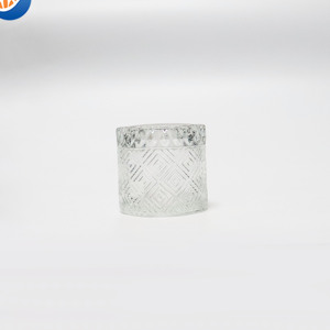 Caramelle di vetro con coperchio di vetro 450ml vecchio stile trasparente tondo in rilievo contenitore di stoccaggio - Product Image 3