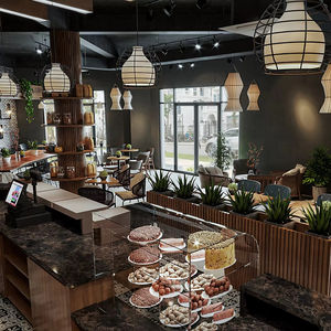 Luxury Coffee House Interior Decoration Customized Coffee Shop Furniture Modern Cafe Shop Counter Design - Product Image 1