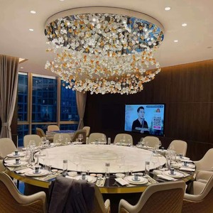 Custom Made Round Chandelier Gold Body <b>E26</b> <b>Bulb</b> Base Switch Control 10-15m Irradiation Area Ceiling Light Package - Product Image 1