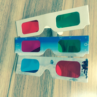 Gafas de papel 3D de cartón desechables personalizadas Hardware de VR rojo y cian de cine barato