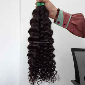 Vente en gros de qualité supérieure Extensions de cheveux 100% vierges indiens Remy Cuticules Fahma Cheveux humains Deep Wave alignés - Product Image 3