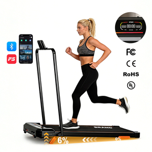 ลู่วิ่งไฟฟ้าพับได้ราคาประหยัดยอดนิยม ได้รับการรับรองมาตรฐาน CE ROHS รับน้ำหนักได้ 100 กก. สำหรับใช้ในบ้าน ปรับความชันด้วยมือ หน้าจอ LED - Product Image 1