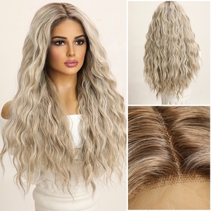 <span class=keywords><strong>Parrucca</strong></span> Lace Front 13*3 Stile Europeo e Americano con Capelli Mossi Ricci Grigio Sfumato per Donna SM9017M - Product Image 6