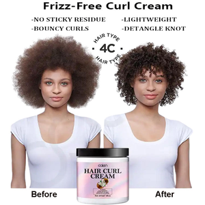 Crema para realzar rizos de marca privada, fórmula con aceite de coco de fijación fuerte para cabello rizado definido con hidratación intensa y control del encrespamiento - Product Image 4