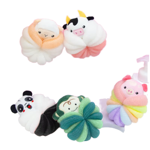 Natural Cartoon Shower <b>Sponge</b> <b>Bath</b> PE Material Kids Body Mesh Scrubbers Pouf Bubble <b>Bath</b> Ball Home Spa - Product Image 1