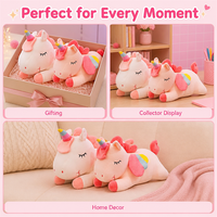 Adorable coussin en peluche cheval rose endormi, licorne en peluche personnalisée, jouet en peluche, poupée, cadeau de Saint-Valentin, animaux en peluche