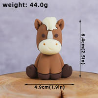 Décoration de gâteau d'anniversaire pour enfants en forme d'animal de dessin animé en silicone souple, à insérer, pour pâtisserie