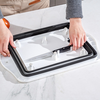 Planche à découper multifonctionnelle pliable 3-en-1 Wanuo, avec passoire et bac à vaisselle en silicone pour la cuisine