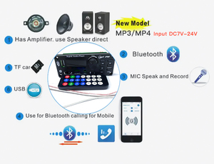 12-24V Display <span class=keywords><strong>LED</strong></span> FM MP3 Kit decodificatore scheda lettore USB MP3 modulo amplificatore 2*50W WMA/WAV/APE/FLAC supporto - Product Image 4