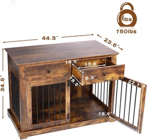 상자 및 울타리 게이트 공장 도매 현대 실내 나무 개 집 - Product Image 4