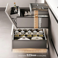 Organiseurs coulissants ajustables pour accessoires, étagère à épices, panier de rangement double couche coulissant en aluminium pour tiroir de cuisine