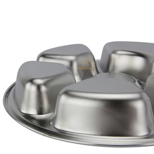 Rẻ Hơn Chất Lượng Cao Thép Không Gỉ Thali Vòng Kim Loại Tấm Thức Ăn Nhanh Khay - Product Image 6