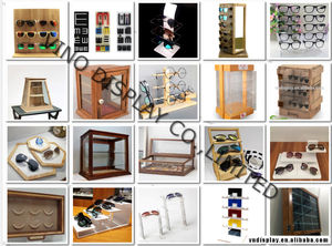 Chất lượng cao cấp khung gỗ Kính mát kính hiển thị đứng với kệ có thể điều chỉnh-Lý tưởng cho kính mát sàn hiển thị đứng - Product Image 4