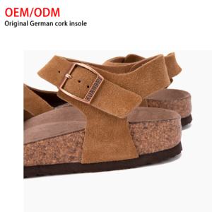 Birkenstocks Pantoufles en liège de style japonais pour femmes <span class=keywords><strong>Sandales</strong></span> légères en cuir de vachette à bout fermé Plate-forme Tendance de la mode Qualité allemande - Product Image 3
