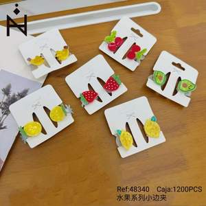 Fermagli per capelli piccoli della serie Nini Fruit, design in plastica da 6 cm, design a cartoni animati per bambini e donne, uso casual - Product Image 2