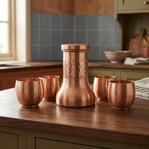 Polish Real Copper Pot With Moscow Mule Mugs Gift Sets Customizable BPA Free 100% Copper Pot For Drinking Made In India - Product Image 1