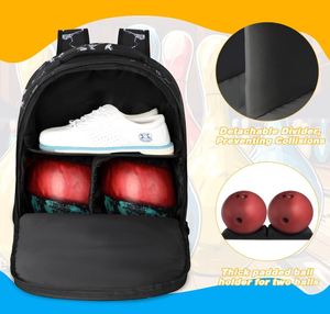 2 Ball <b>Bowling</b> Backpack <b>Bowling</b> Ball Bag with Shoe Compartment <b>Bowling</b> Ball Backpack for Men and Women - Product Image 2