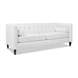 Wit Couch Met Blush Stof Voor Kleine Appartementen Kamer Moderne Love Seat 3 Zetels Sofa Met Houten Frame