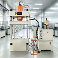 Máquina de conformado hidráulico de cuatro columnas y tres vigas con sistema servo, motor/cojinete para cubiertas de persianas de torres de enfriamiento FRP y barriles de viento