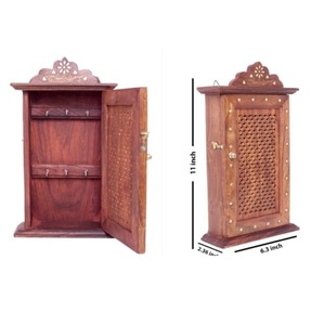 Hot Sale Wooden <b>Key</b> Holder <b>Wall</b> Mount <b>Key</b> Rack With Shelf And <b>Hooks</b> For Home Entrance Storage Available At Export Price - Product Image 1