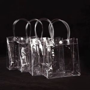 Sac fourre-tout transparent en PVC imperméable avec logo personnalisé, sac de shopping portable, sac de voyage, emballage cadeau, sac à main pour femme - Product Image 3