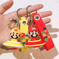 Promo! Gantungan Kunci PVC 3D Mario Bro Lucu untuk Hadiah Pesta, Gantungan Kunci Anime 3D PVC Super Marios Bros Kartun, Jamur Luigi Yoshi