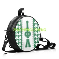 Sac rond en PU pour femme Sorority Iota Phi Lambda, sac réutilisable en tissu, vente en gros, sac de shopping pour sororité, sac de week-end de haute qualité
