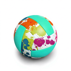 Ballon de volley-ball OEM en PU, taille officielle 5, personnalisé, ballon de volley-ball de plage en PVC et cuir PU, promotionnel, multicolore - Product Image 1
