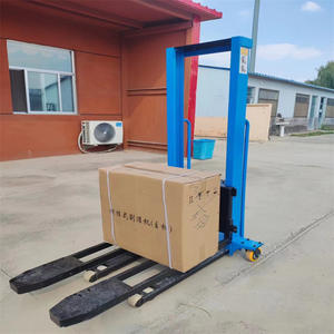 Carretilla elevadora eléctrica pequeña personalizable con elevador hidráulico de control remoto y apilador de carga empujado a mano - Product Image 2