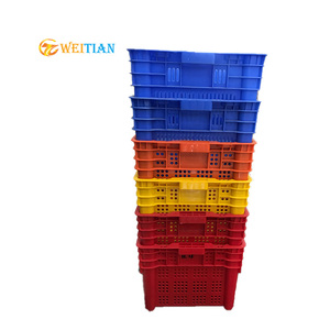 Hottest multifunctional collapsible plastic crate in bulk, 4 layer stacking foldable transport crates fruits, vegetables storage