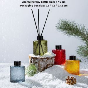 Difusor de Aroma en Cilindro de Vidrio Repujado, Sin Alcohol, Aroma Duradero de 6 Meses, Recipiente Aromatizante para el Hogar, Decoración - Product Image 3