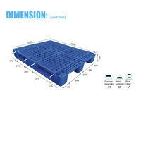 Palette plastique fermée à simple face, prix en acier, robuste à 4 voies, 1200x1000, offre spéciale