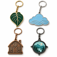 Porte-clés personnalisable avec logo, motif feuille, nuage, maison, océan, ensemble de breloques, cadeau promotionnel, fournisseur en gros, fabricant