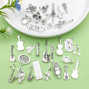 Antique Silver Musical Instrument Charms 30 Styles For DIY Jewelry Accessories Unisex Everyday Wear - Product Image 4