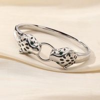 Bracelet et Jonc Double Babouche en Acier Inoxydable 316L pour Femme, Plaqué Or, Zircon Émeraude, Bijoux de Fête Étanche