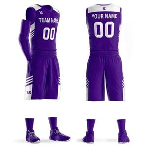 Ensemble de maillots de basket-ball réversibles sublimés avec logo personnalisé, sans manches, en mesh, uniforme de basket-ball, shorts à cordon de serrage, haute qualité, en gros - Product Image 1